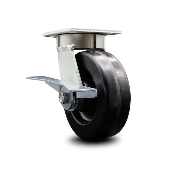 6 Inch Kingpinless Phenolic Wheel Swivel Caster with Brake